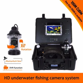 (1 комплект) Система камер для подводной рыбалки с кабелем длиной 100 м с функцией DVR 7-дюймовый цветной монитор HD Водонепроницаемый рыболокатор с ночной видимостью