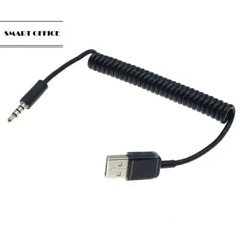 1 м 3,5 мм AUX аудио к USB 2,0 штекер зарядный пружинный растягивающийся кабель-адаптер подходит для автомобильного MP3