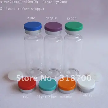 200x20 мл прозрачный стеклянный флакон для лекарств с силиконовым ограничителем с откидной крышкой, стеклянная бутылка объемом 20 куб. см, контейнер для упаковки косметики