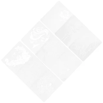 9 Листов Цветочных Трафаретов Настенные Поделки Живопись Дерево Многоразовые Шаблоны Квадратный рисунок