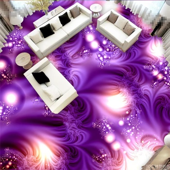 Beibehang 3d обои для украшения дома, ПВХ Абстрактные модные фиолетовые 3D напольные плитки, водонепроницаемые обои для ванной комнаты