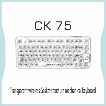 CoolKiller CK75 с возможностью горячей замены Bluetooth 2.4G Беспроводная RGB-клавиатура Polar Bear Full TransparentGasket Игровая Механическая Клавиатура RGB