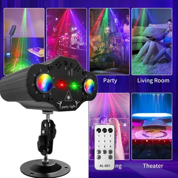 DJ Disco Light Party Сценический Световой Эффект Голосовое Управление USB Лазерный Проектор Стробоскопическая Лампа для Домашнего Танцпола Рождество