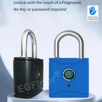 EGFirtor TTlock Bluetooth APP Smart Padlock Блокировка отпечатков пальцев Мини-сумка без ключа, Дорожная сумка, Электронный Дверной замок