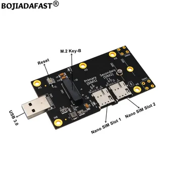 M.2 Разъем NGFF Key-B к USB 3.0 Карта беспроводного адаптера С двумя слотами NANO SIM для модуля 5G