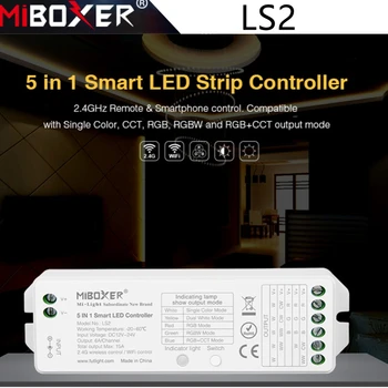 Miboxer 2,4 G Беспроводной LS2 5 В 1 Умный светодиодный контроллер для одноцветного CCT RGB RGBW RGBWWW RGB + CCT Контроллер для светодиодной ленты