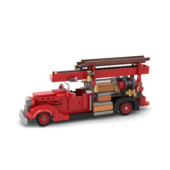 MOC-35195 Маленькая Городская Пожарная Машина V8-85 Сращивание Сборочных Кирпичей • 405 Деталей Строительные Блоки Детские Игрушки Подарок На День Рождения Подарки