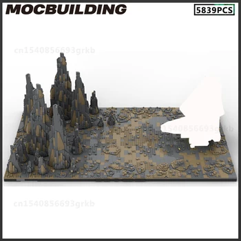 MOC Building Block Сцена из фильма Модульная модель Поля битвы из камня и песка СДЕЛАЙ сам Сборка Кирпича Коллекция игрушек Рождественские Подарки Подарки