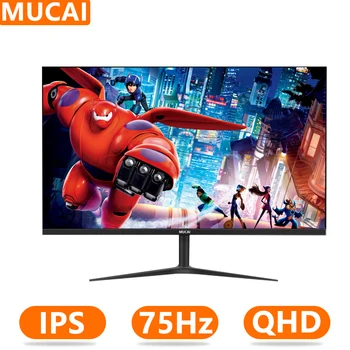 MUCAI 24-дюймовый 2K Монитор 75 Гц Настольный ПК ЖК-QHD-Дисплей Игровой 100 Гц IPS Панель Экран Компьютера LED 2560*1440 HDMI-compatib/DP