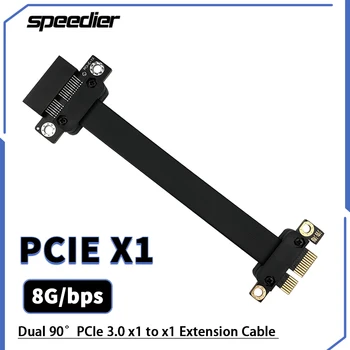 PCIE X1 Riser Cable Двойной 90-Градусный Прямоугольный Удлинитель PCIe 3.0 x1-x1 8 Гбит/с PCI Express 1x Riser Card Ленточный Удлинитель