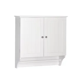 RiverRidge Home Ashland Collection 2-дверный Настенный шкаф для хранения с вешалкой для полотенец, Белая мебель для ванной комнаты мебель для дома