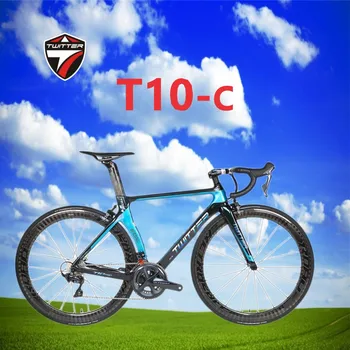 TWITTER голограмма цветной дорожный велосипед из углеродного волокна T10PRO 105Kit R7000-22S UT R8000-22S C тормозом с комплектом колес из углеродного волокна велосипед