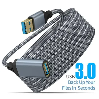 USB-удлинитель, широко совместимый высокоскоростной кабель, плетеный USB3.0 для мужчин и женщин, USB-удлинитель для ноутбука