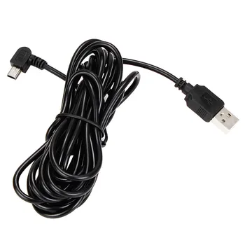 Автомобильный зарядный Изогнутый кабель Mini/Micro USB для автомобильного Видеорегистратора/GPS/PAD/Мобильного телефона, Длина кабеля 3,5 м (11,48 фута)