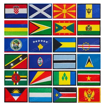 Барбадос, Багамские острова, Боливия, Белиз, Ботсвана, Доминика, Гренада, Гуам, Гайана, Маврикий, Сейшельские Острова, Сент-Люсия, Нашивки с Флагом Суринама