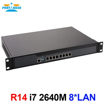 Брандмауэр Partaker R14 8 * Intel I211 Gigabit Ethernet Router Server VPN с процессором Core i7 2640M 19 Дюймов 1U Для установки в стойку