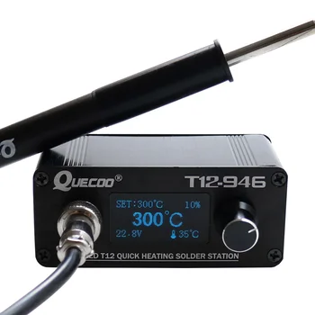 Быстрый нагрев STC T12-946 Мини-паяльная станция электронный 1,3-дюймовый цифровой контроллер с пластиковой ручкой P9, сварочные наконечники