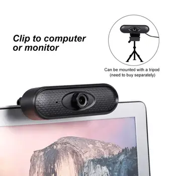 Веб-камера HD 1080p Камера USB веб-камера Микрофон с клипсой для компьютера, ноутбука, веб-камера 360 градусов USB-камера