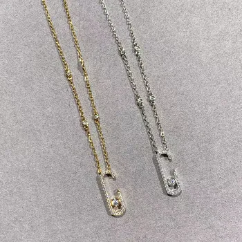 Высококачественное ожерелье из Стерлингового Серебра S925 Пробы, маленькое милое Скользящее Ожерелье из Циркона Для женщин, Модные ювелирные изделия LN048