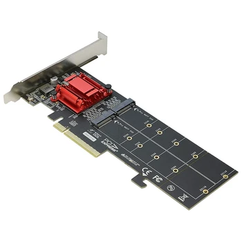 Двойной адаптер NVMe PCIe, поддержка карт M.2 NVMe SSD для PCI-E 3.1 X8/X16 M.2 (ключ M) NVMe SSD 22110/2280/2260/2242