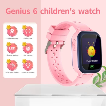 Детские смарт-часы Sim-карта Телефон голосового вызова Smartwatch для детей SOS Фото Водонепроницаемая камера LBS Местоположение Подарок для мальчиков и девочек