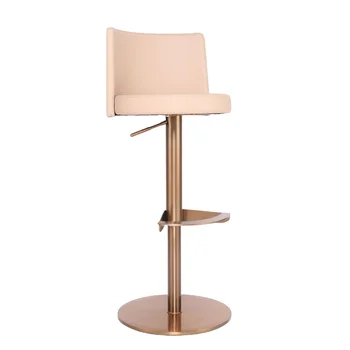 Дизайнерские барные стулья с высокой спинкой, Современные Регулируемые Вращающиеся стулья, передвижные ножки из полированной розовой нержавеющей стали, Роскошная мебель WH