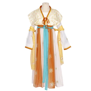 Длинное платье Hanfu Hanfu для девочек, Детские платья Сказочной Принцессы для карнавальных танцев Hanfu, Древняя традиционная китайская одежда Hft074