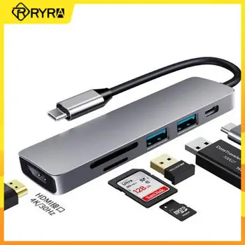 Док-станция RYRA USB C от USB-C до USB 2.0 3.0 HDMI-совместима с адаптером-разветвителем для чтения карт SD/TF для ноутбука MacBook Pro