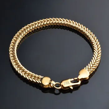 Классический Блестящий браслет-цепочка из 18-каратного золота в виде Змеи, Мужские И женские украшения Для ежедневных вечеринок, Лучшая популярная Быстрая доставка