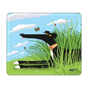 Коврик для мыши Greyhound Whippet, квадратный нескользящий резиновый коврик для мыши, настольный игровой ноутбук, коврик для мыши с мультяшным рисунком борзой