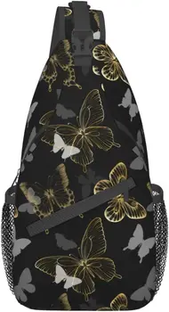 Красочная сумка-слинг с бабочкой для женщин, мужские повседневные сумки через плечо, рюкзак, модный наплечный рюкзак, нагрудная сумка для путешествий, походов