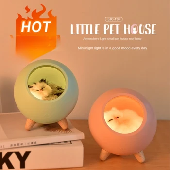 Креативный Милый ночник для домашних животных, Детская атмосферная лампа, сделай САМ, настольный Bluetooth динамик, подарочный орнамент