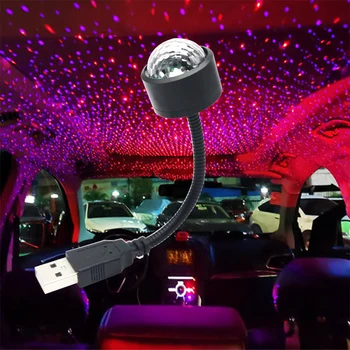 Мини Светодиодная Лампа USB Интерфейс Цветной Звездный Атмосферный Свет Автомобиля RGB Огни Домашнего Бара Праздничная Вечеринка Ночные Огни Декор Комнаты Огни