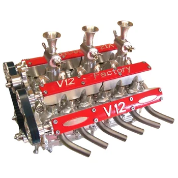 Модель Мини-четырехтактного двигателя V12 163CC 12-цилиндровый Металлический двигатель с водяным охлаждением на метаноле Подходит для модифицированной модели Aldult Toy