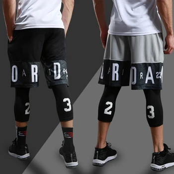 Мужская компрессионная спортивная одежда для бега, леггинсы для бега трусцой, Баскетбольные футбольные шорты, обтягивающие брюки для фитнеса, спортивные штаны для активного отдыха