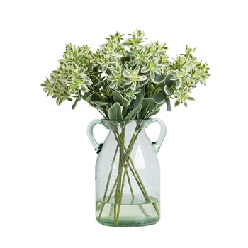 Настенное украшение из 9 листьев 47 см, искусственное растение для свадебной вечеринки, цветочная витрина из шелка - индиго