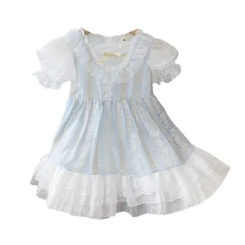 Новая Летняя одежда для малышей, Детская одежда, Модное платье с короткими рукавами для девочек, Одежда для младенцев, повседневный костюм для малышей, детская спортивная одежда