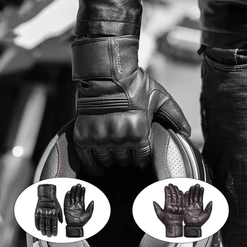 Новые зимние водонепроницаемые мотоциклетные перчатки, кожаные перчатки для мужчин, теплые внутренние перчатки с сенсорным экраном для езды на мотоцикле, MTB, велосипеде