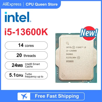 НОВЫЙ процессор Intel® Core™ i5-13600K с 14 ядрами и 20 потоками, кэш-память 24 М, LGA1700 с частотой до 5,10 ГГц, поддержка B660 и B760