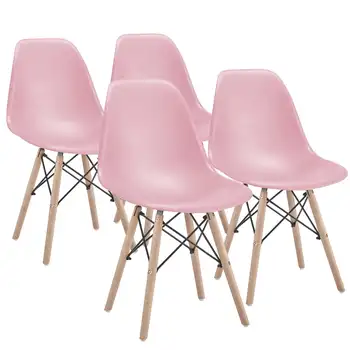 Обеденный стул, Набор из 4 стульев, Розовый