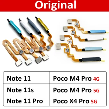 Оригинал Для Xiaomi Mi Poco M4 X4 Pro Redmi Note 11 11s 4G 5G Кнопка Home Отпечаток пальца Touch ID Датчик Гибкий Кабель Запчасти Для Ремонта