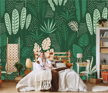 пользовательские скандинавские абстрактные листья тропических растений обои для гостиной ТВ фон 3D обои для стен наклейки домашний декор