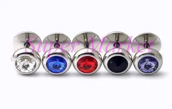 Популярная серьга-гвоздик для ногтей, камень-спутник, 8 мм, разноцветный шарик Весом 16 г, Бесплатная доставка