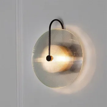 Постмодернистский настенный светильник, креативное искусство, прикроватная лампа для гостиной, скандинавский круглый стеклянный светильник для крыльца, коридор, новый китайский стиль