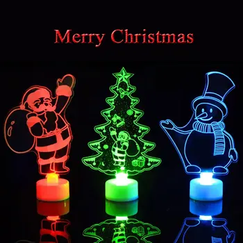 Рождественское украшение для дома, красочные светодиодные фонари, елка, Санта-Клаус, ночник, Рождественская навидад, Новогодние подарки для детей, лампа, Рождественский свет