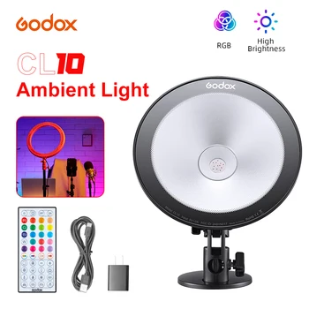 Свет для фотосъемки GODOX CL10, светодиодное окружающее освещение для веб-трансляции, Кольцевая лампа для селфи с регулируемой яркостью, лампа для камеры для макияжа, видео в прямом эфире, Студия