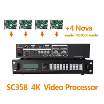Светодиодный контроллер AMS-SC358 Ultra HD светодиодный Видеоэкран Для Сращивания 4 ШТ. Novastar MSD300 Linsn TS802D Huidu T901 Colorlight S2