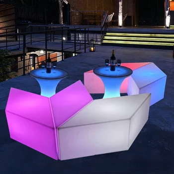Светодиодный креативный светящийся барный стул, квадратный табурет, индивидуальное сочетание барного стола и стула, стул для ожидания