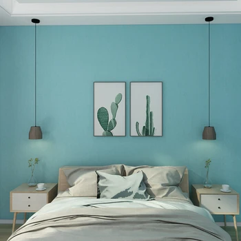 Скандинавская Современная Темно-синяя серия Sky Blue Sea Blue, Однотонные обои для домашнего декора, Обои для гостиной, спальни, Нетканые