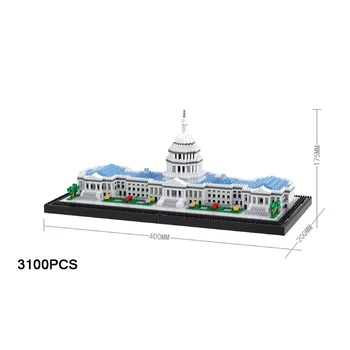 Современная Архитектура Nanobrick Парламент Соединенных Штатов Вашингтон, Округ Колумбия, Строительный блок Конгресса, Капитолий, Микро-Алмазная Кирпичная игрушка